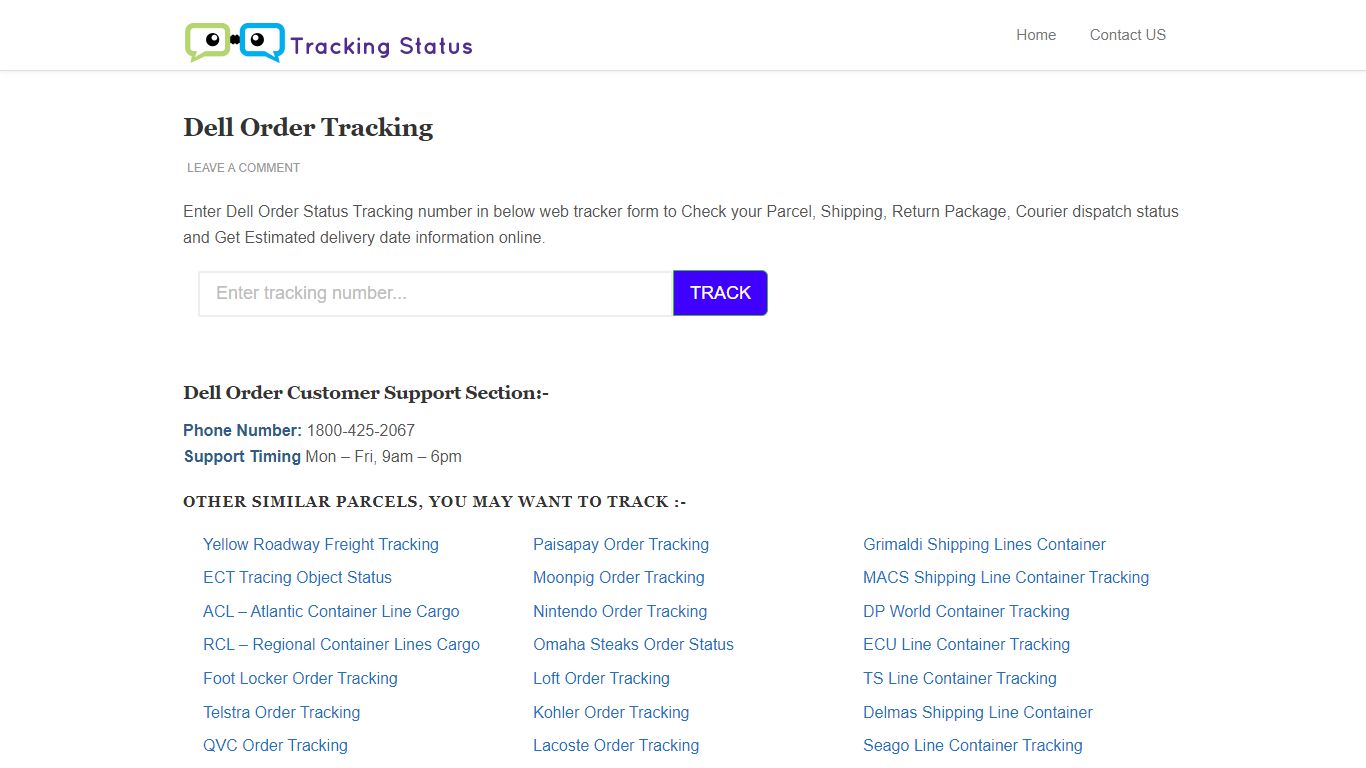 Dell Order Tracking – Track and Trace