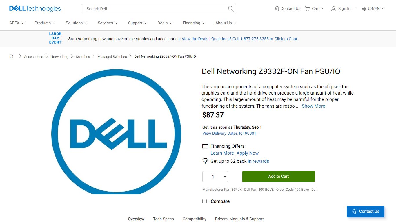 Dell Networking Z9332F-ON Fan PSU/IO | Dell USA